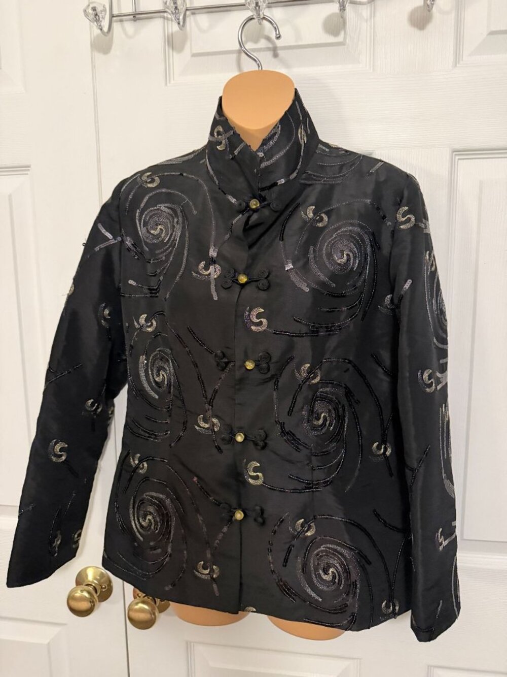 Grace Chuang New York Asian Inspired Silk Evening Jacket Sequins M
